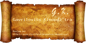 Gavrilovits Kleopátra névjegykártya